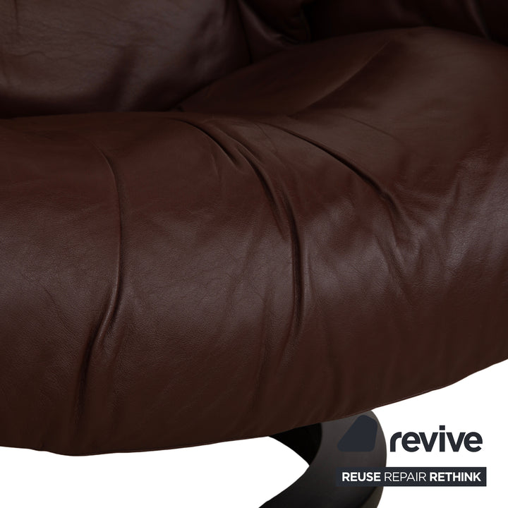 Stressless Reno Leder Sessel Braun Rot manuelle Funktion inkl. Hocker