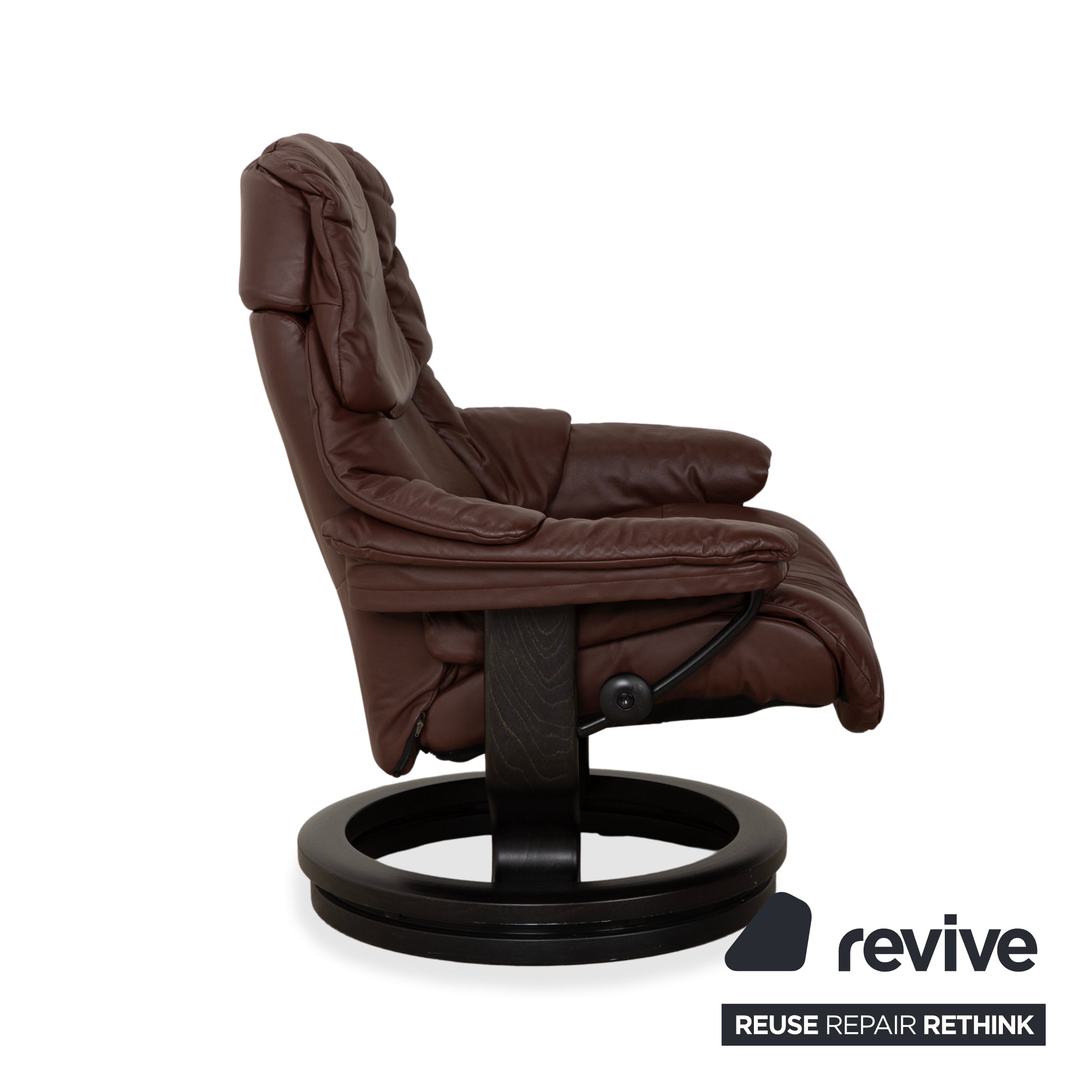 Stressless Reno Leather Recliner Brown Red Manual Function incl. Footstool
