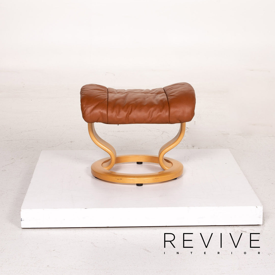 Stressless Reno Leder Sessel inkl. Hocker Cognac Braun Relaxfunktion Funktion Relaxsessel #14820