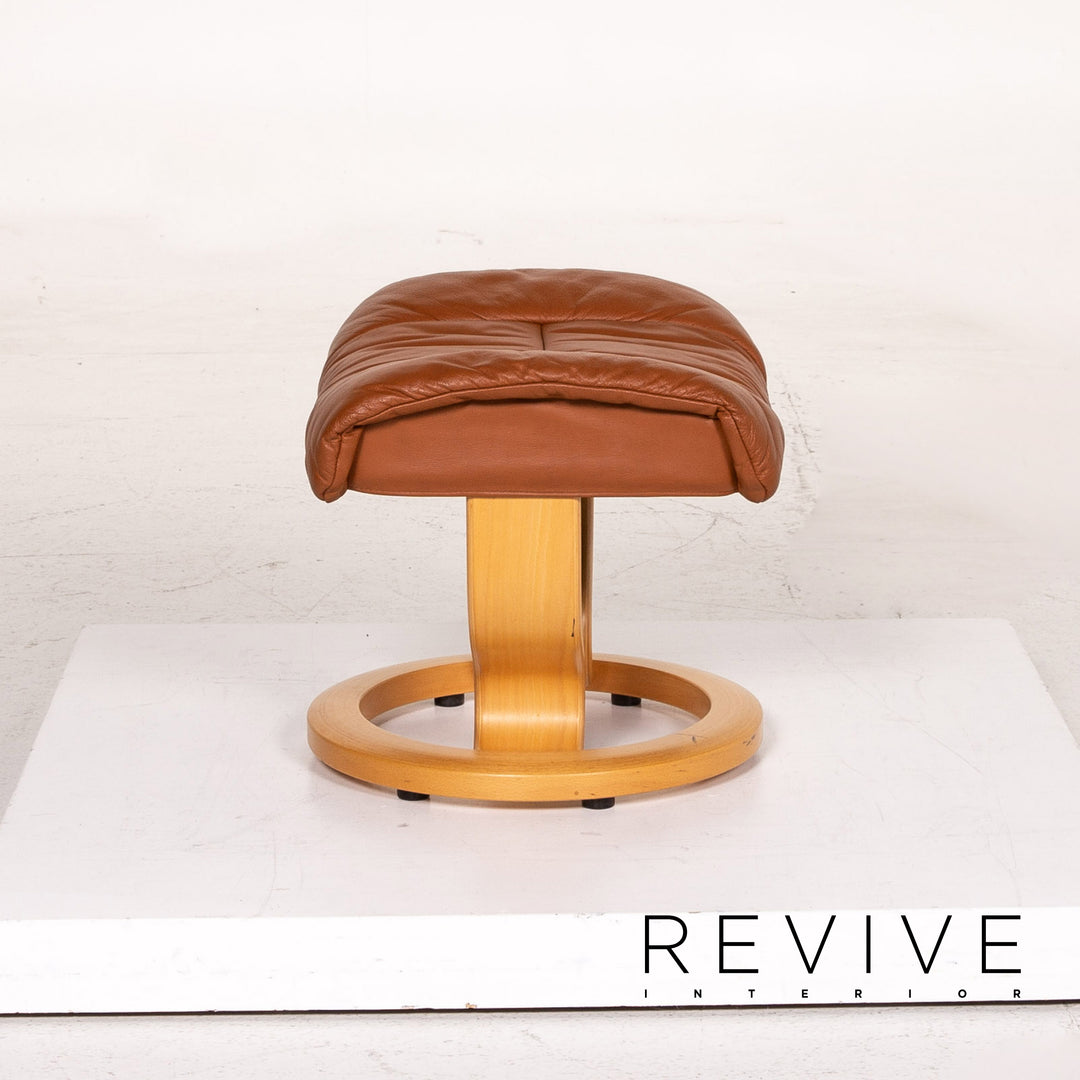 Stressless Reno leather armchair incl. stool cognac brown relax function function relax armchair #14820