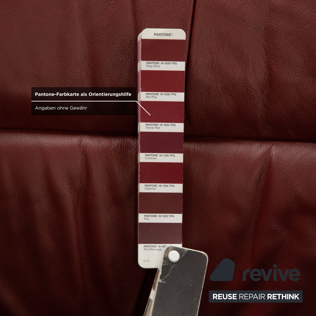 Stressless Reno Leder Sessel inkl. Hocker Rot Braun manuelle Funktion