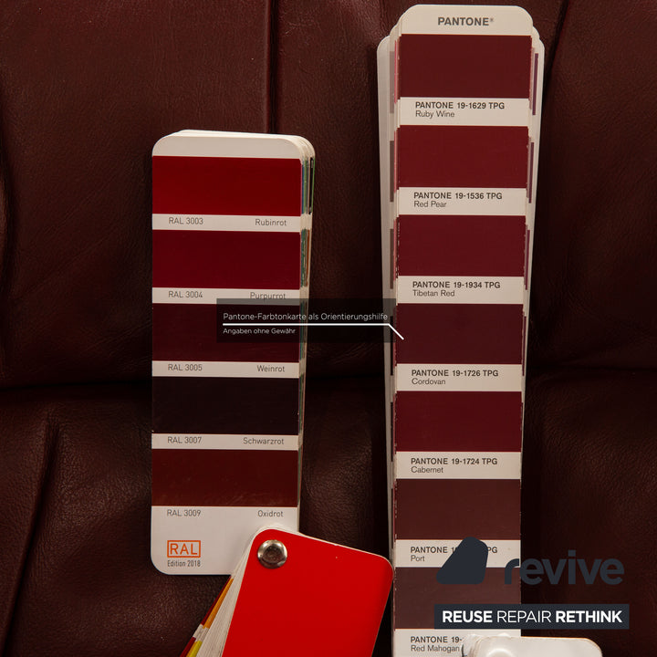 Stressless Reno Leder Sessel Rot Burgund inkl. Hocker Größe M