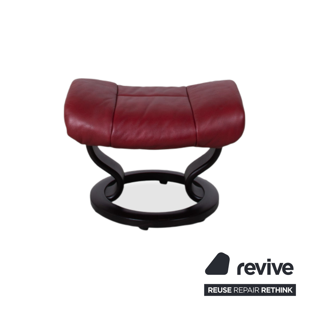 Stressless Reno Leather Armchair Red incl. Ottoman Manual Function