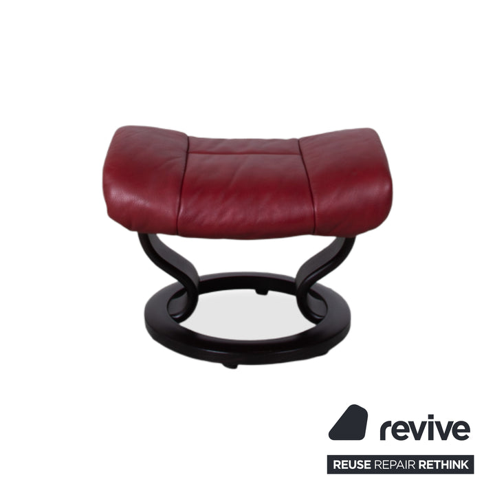 Stressless Reno Leather Armchair Red incl. Ottoman Manual Function
