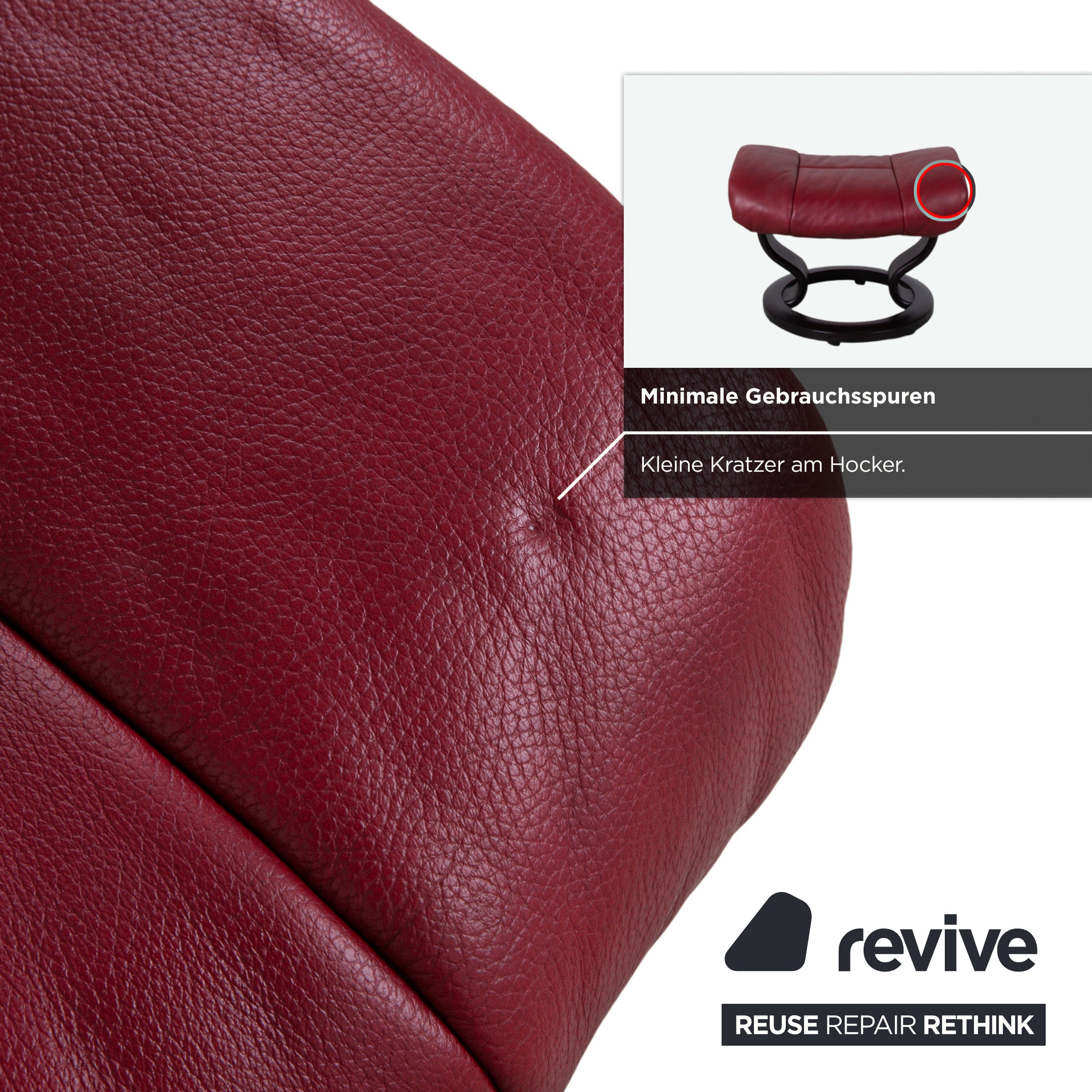 Stressless Reno Leder Sessel Rot inkl. Hocker manuelle Funktion