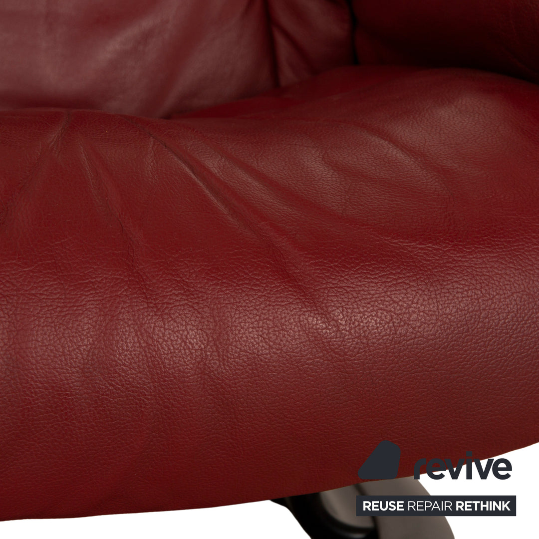 Stressless Reno Leather Armchair Red Manual Function