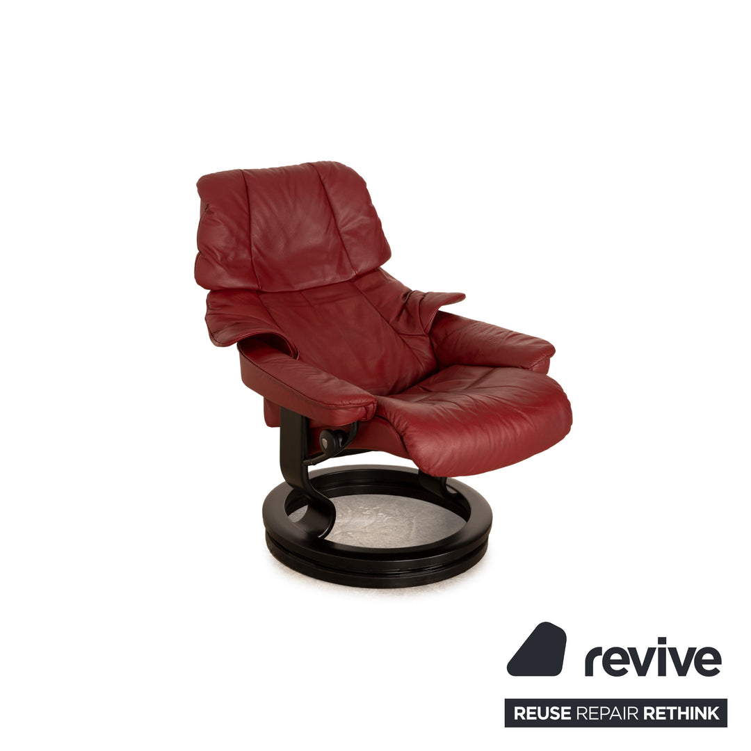 Stressless Reno Leder Sessel Rot manuelle Funktion