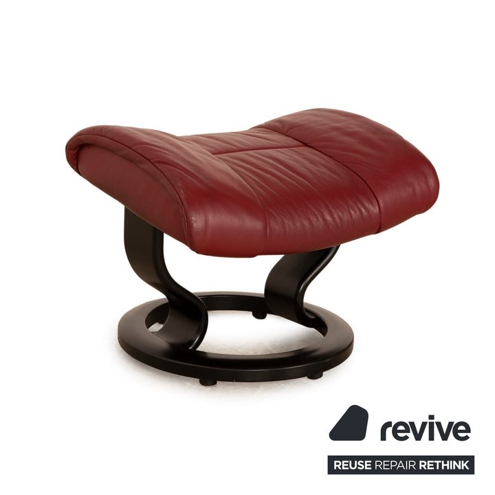 Stressless Reno Leder Sessel Rot manuelle Funktion inkl. Hocker