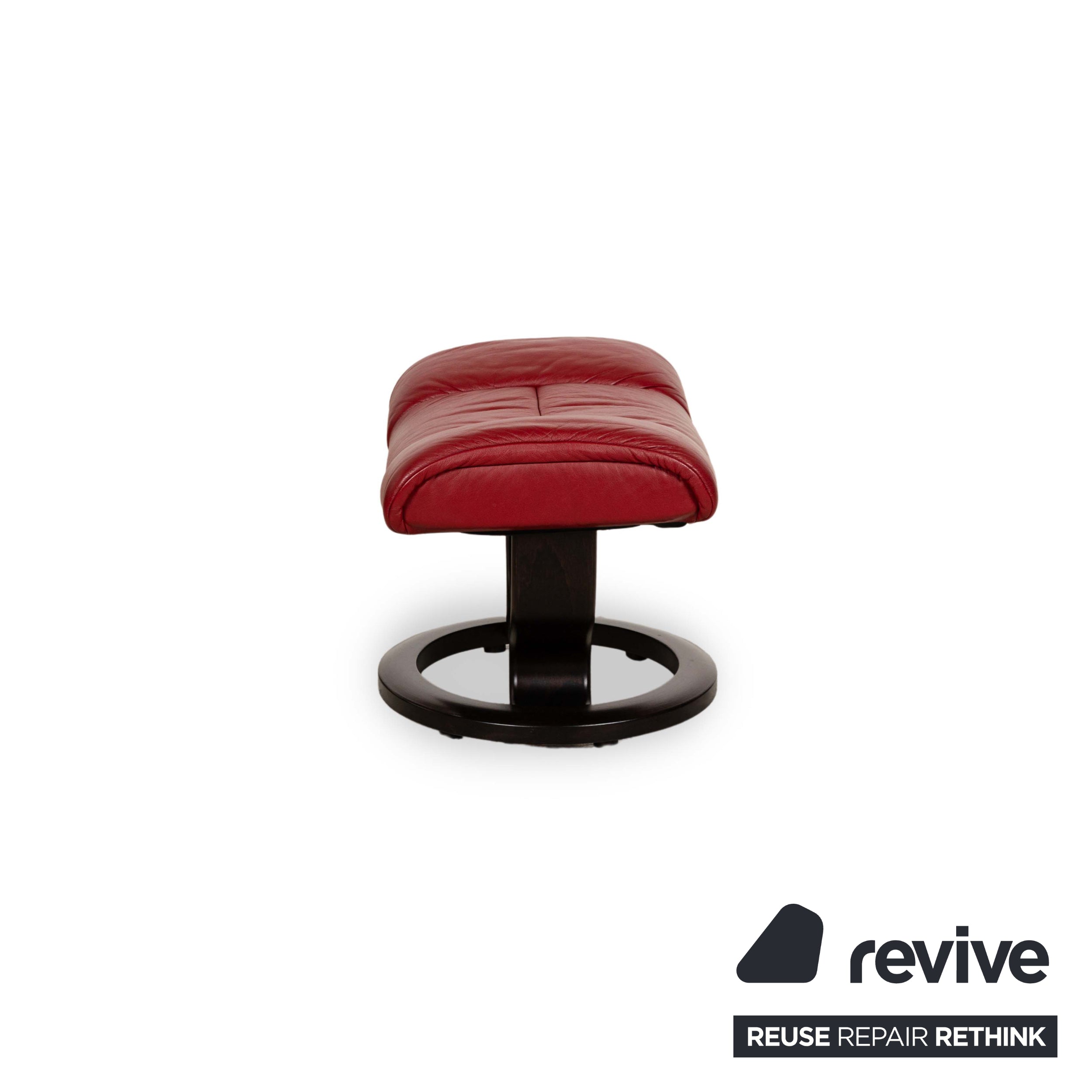 Fauteuil en cuir Stressless Reno Rouge fonction manuelle avec tabouret