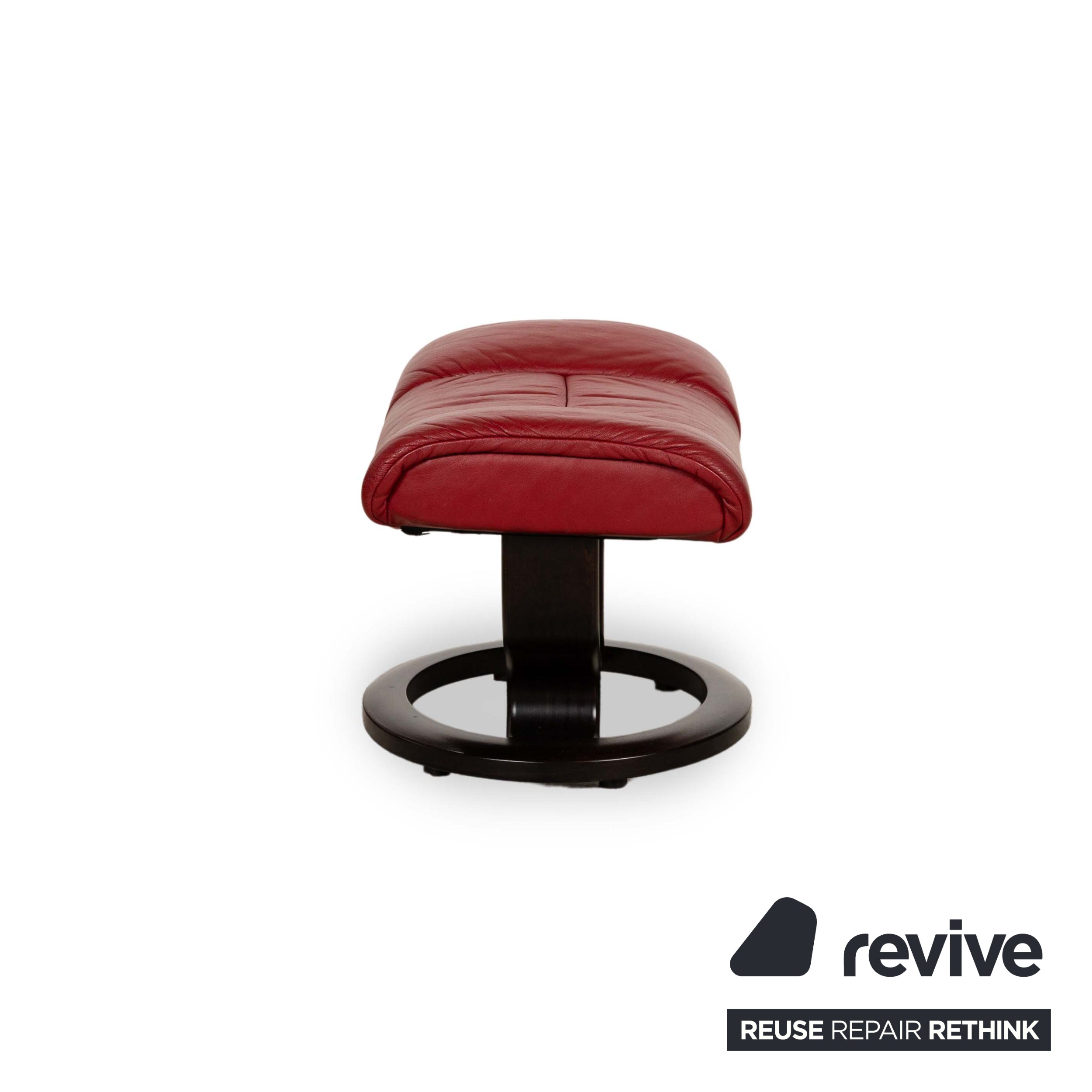 Fauteuil en cuir Stressless Reno Rouge fonction manuelle avec tabouret