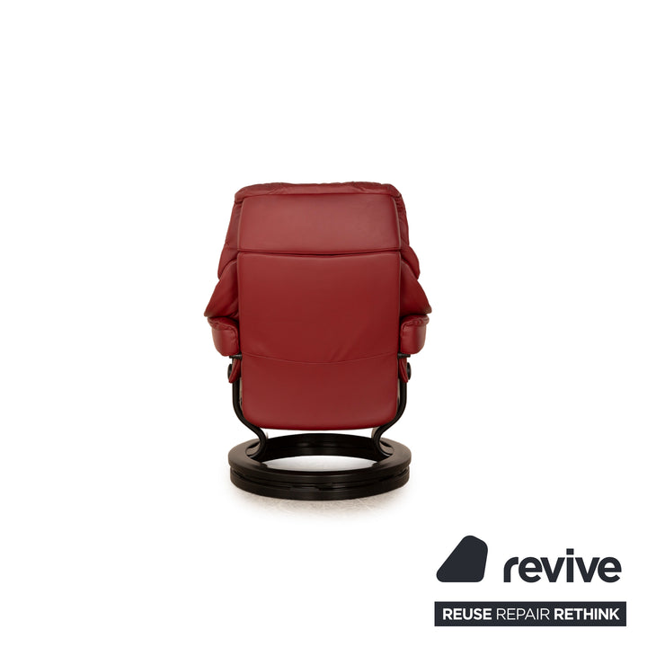 Stressless Reno leather armchair red manual function incl. stool