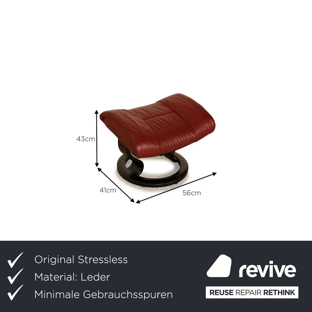 Stressless Reno leather armchair red manual function incl. stool