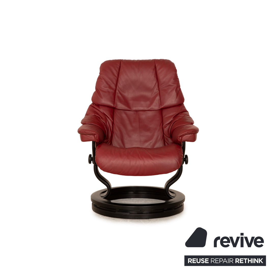 Stressless Reno Leder Sessel Rot manuelle Funktion