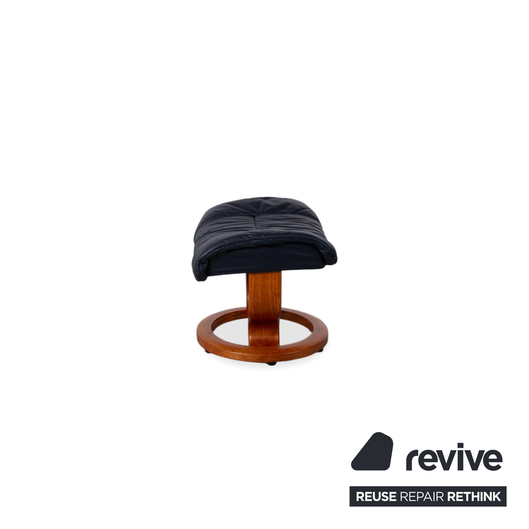 Stressless Reno Leder Sessel Schwar inkl. Hocker manuelle Funktion Größe L