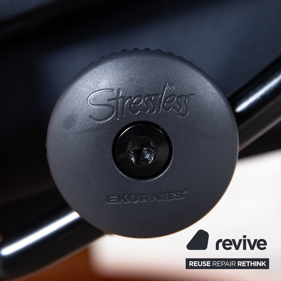 Stressless Reno Leder Sessel Schwar inkl. Hocker manuelle Funktion Größe L
