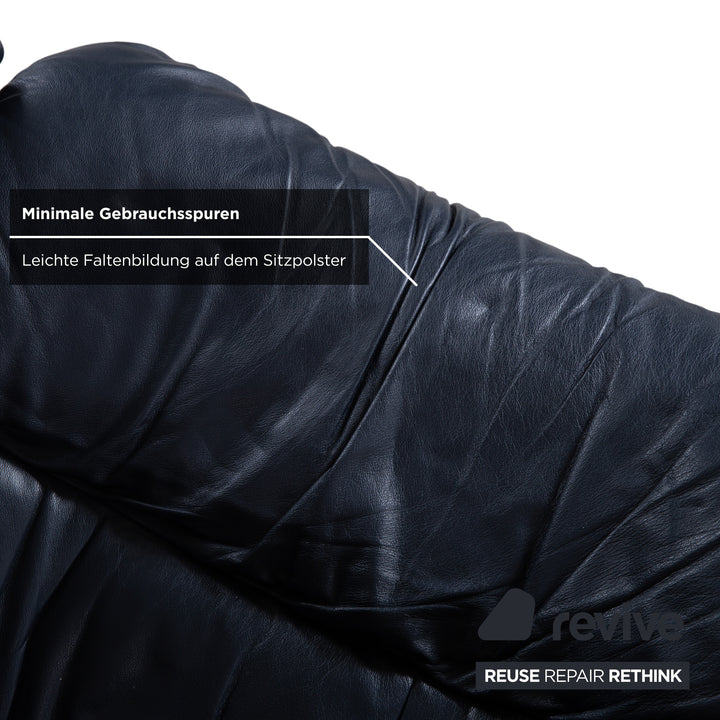 Stressless Reno Leder Sessel Schwar inkl. Hocker manuelle Funktion Größe L