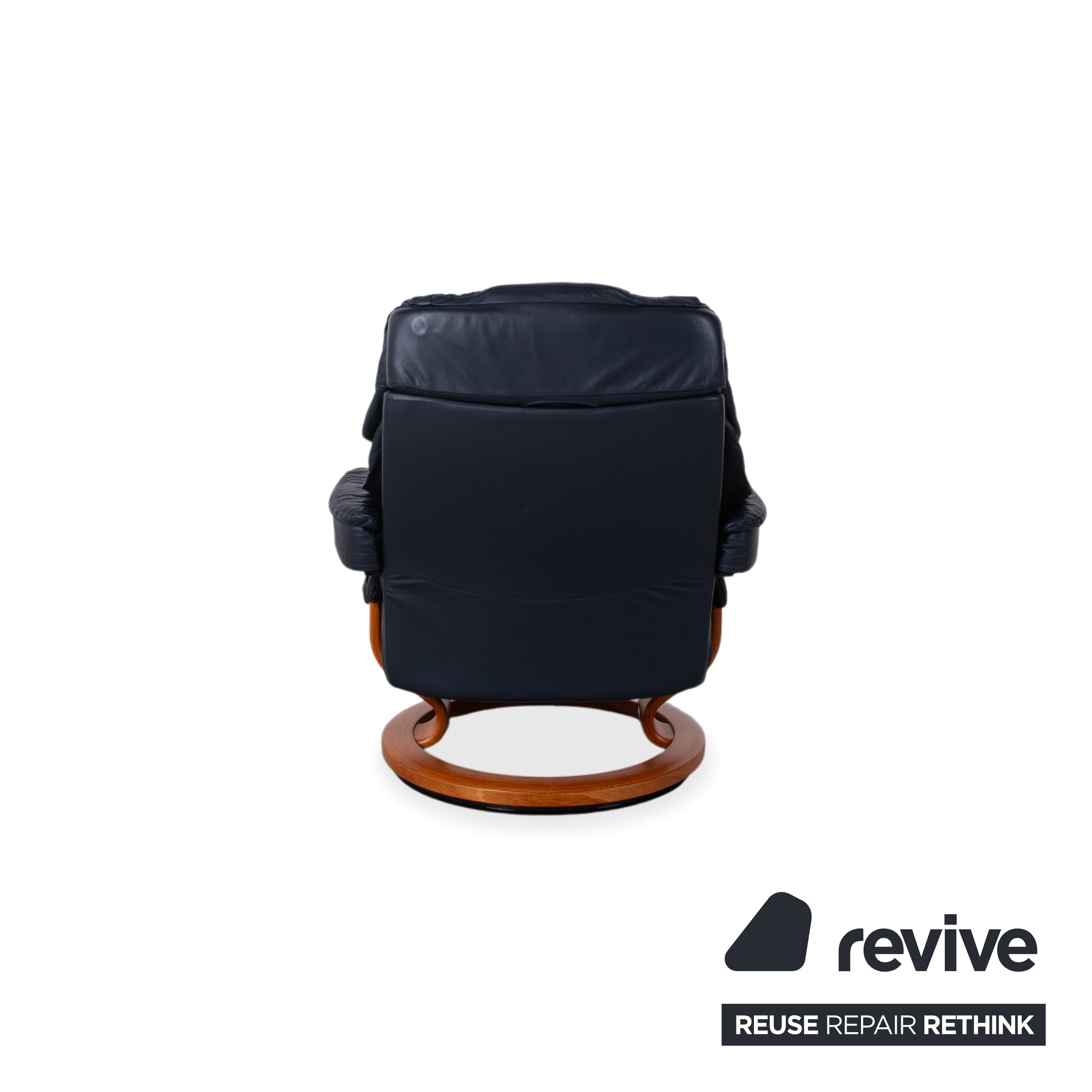 Stressless Reno Leather Armchair Black incl. Ottoman Manual Function Size L