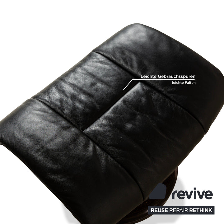 Stressless Reno Leather Armchair Black manual function including stool relaxation function