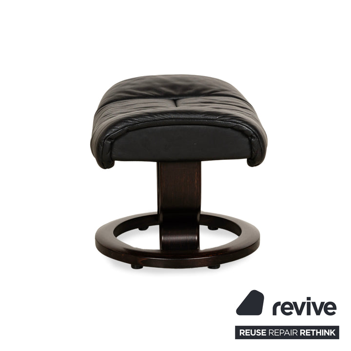 Stressless Reno Leather Armchair Black manual function including stool relaxation function