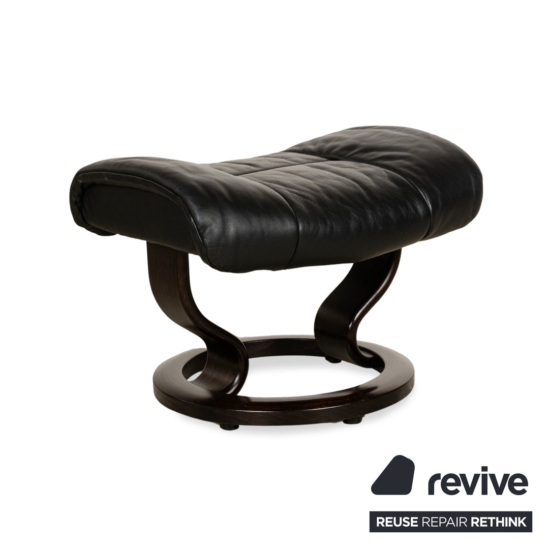 Stressless Reno Leather Armchair Black manual function including stool relaxation function