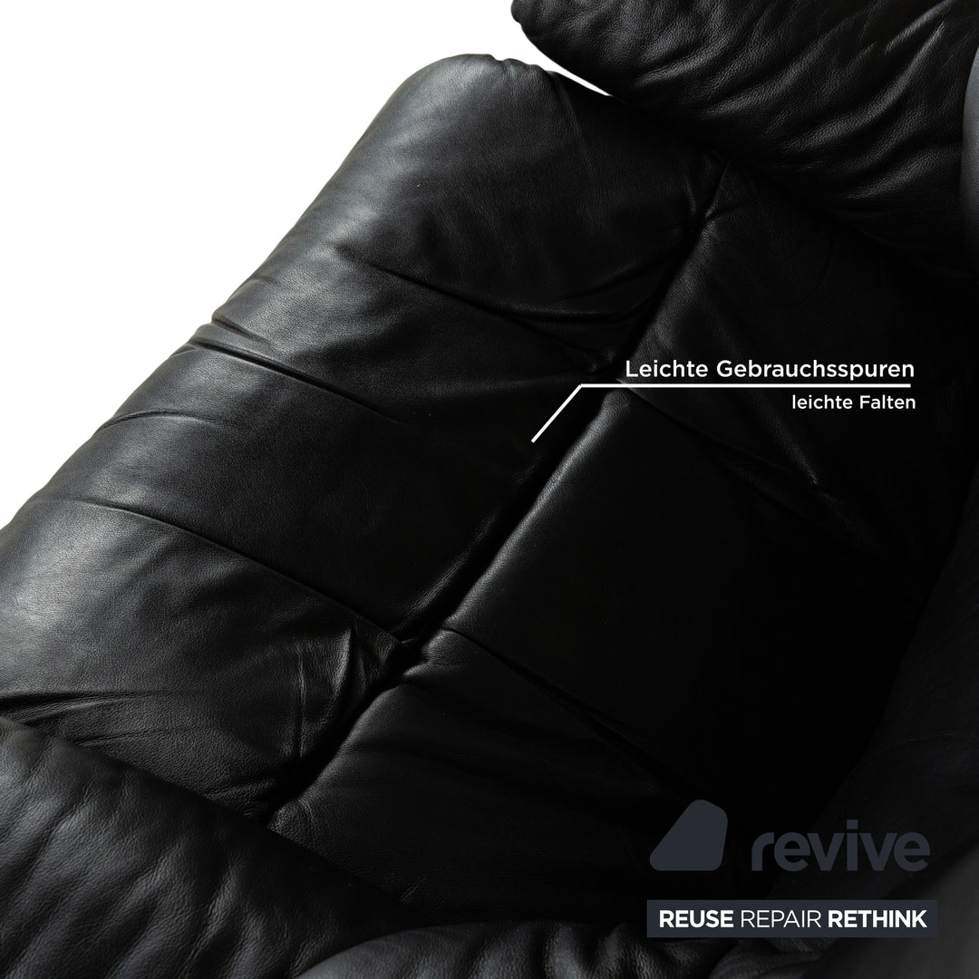 Stressless Reno Leather Armchair Black manual function including stool relaxation function