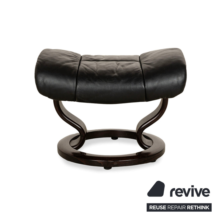 Stressless Reno Leather Armchair Black manual function including stool relaxation function