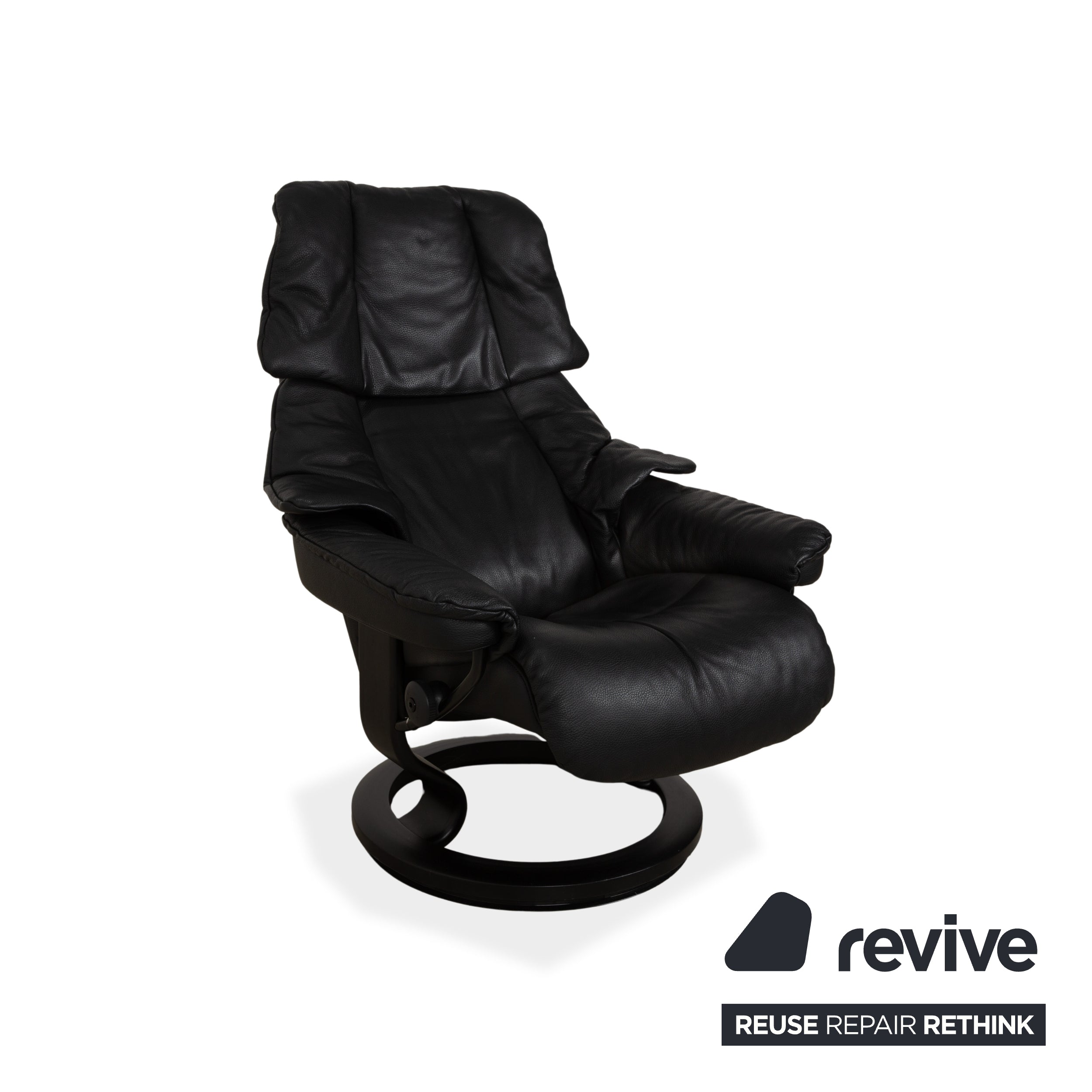 Stressless Reno Leather Recliner Black Manual Function