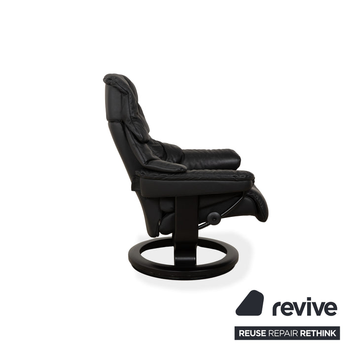 Stressless Reno Leather Recliner Black Manual Function