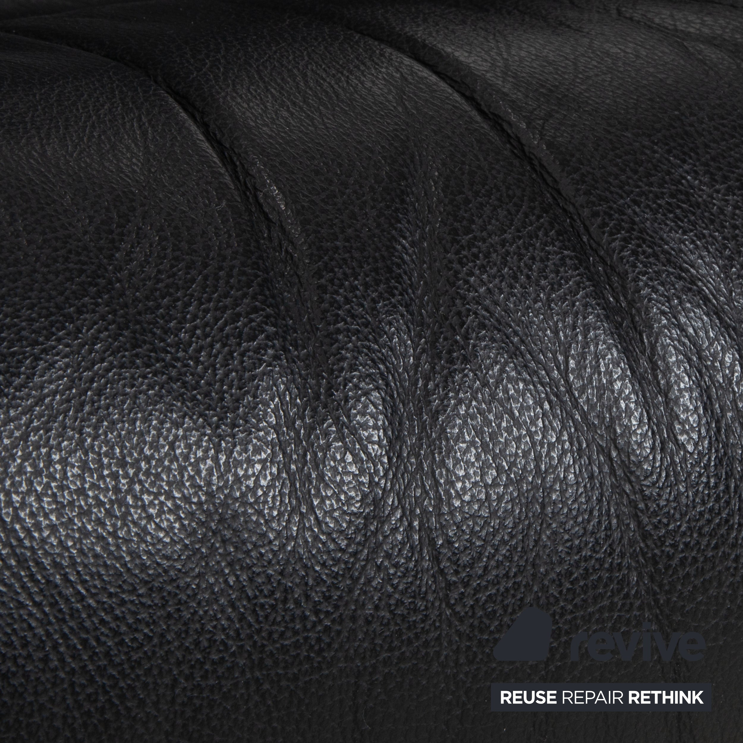 Fauteuil Stressless Reno, taille M, cuir noir, pieds et repose-pieds en hêtre, fonction manuelle