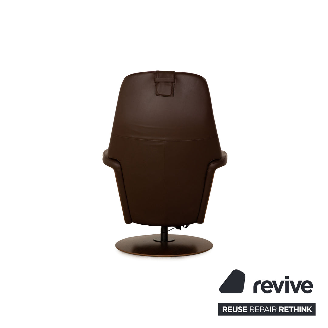 Stressless Sam Power Leather Recliner Dark Brown Electric Features Battery