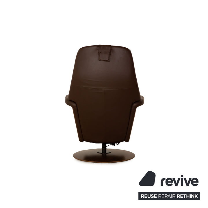 Stressless Sam Power Leather Recliner Dark Brown Electric Features Battery