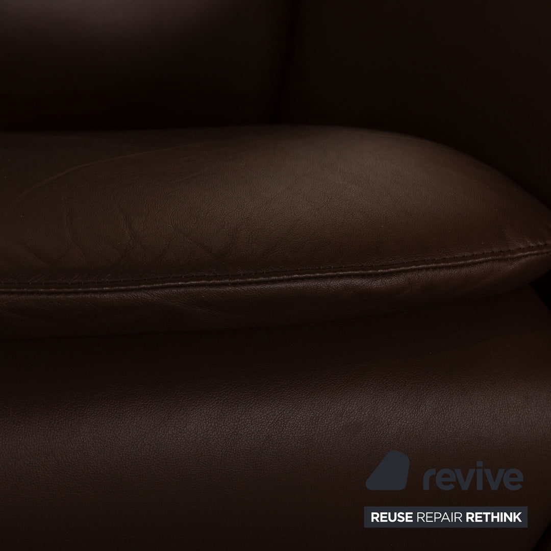 Stressless Sam Power Leather Recliner Dark Brown Electric Features Battery