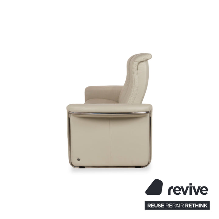 Stressless Soul Leder Dreisitzer Creme Sofa Couch