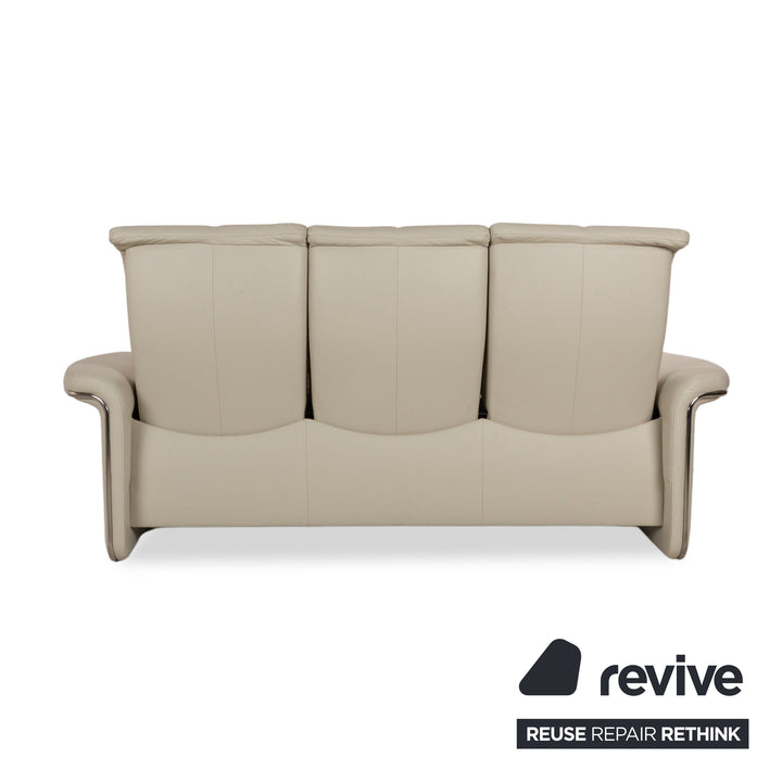 Stressless Soul Leather Three-Seater Cream Sofa Couch