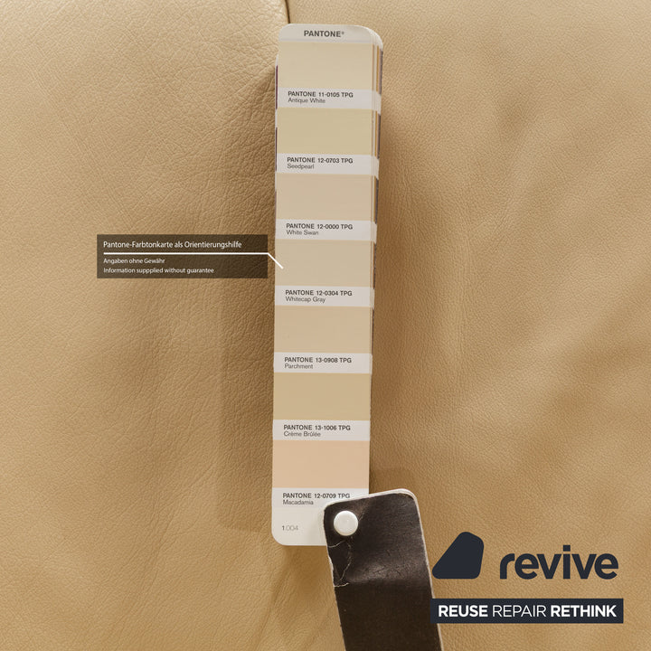 Stressless Soul Leather Three Seater Cream Sofa Couch Manual Function