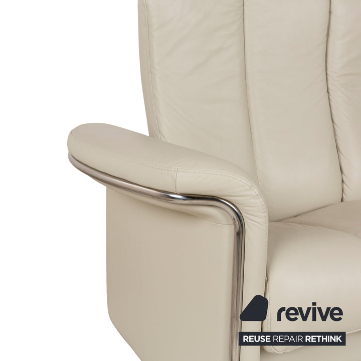 Stressless Soul Leder Dreisitzer Creme Sofa Couch