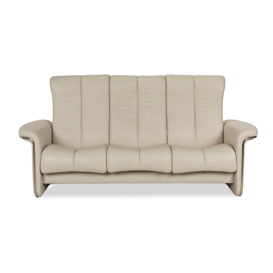 Stressless Soul Leather Three-Seater Cream Sofa Couch