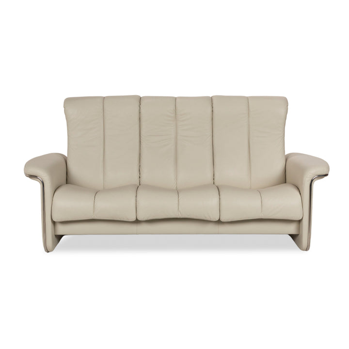 Stressless Soul Leder Dreisitzer Creme Sofa Couch