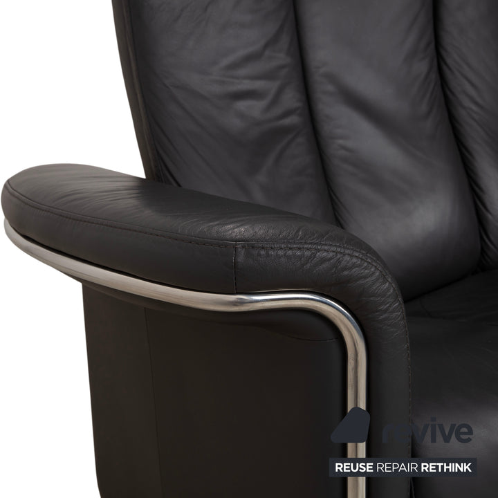 Stressless Soul Leder Dreisitzer Dunkelgrau Anthrazit manuelle Funktion Sofa Couch