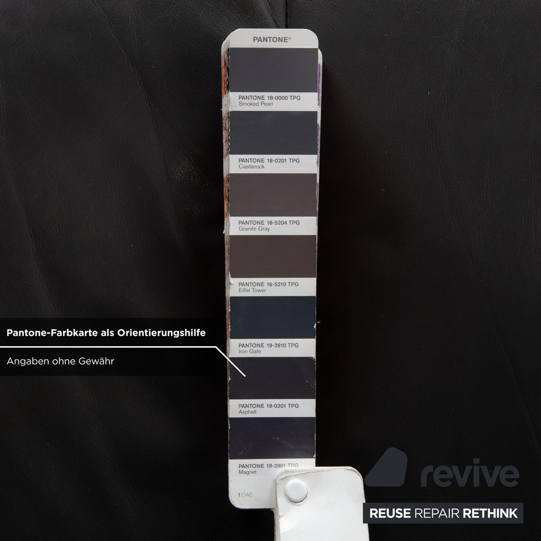 Stressless Soul Leder Dreisitzer Dunkelgrau Anthrazit manuelle Funktion Sofa Couch