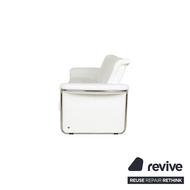 Stressless Soul Leather Three-Seater White Sofa Couch