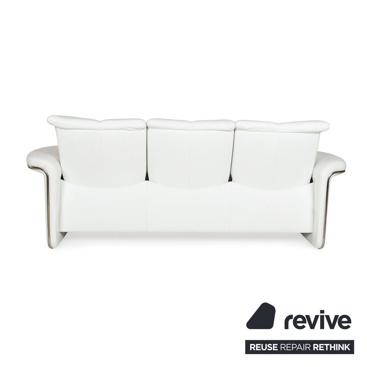Stressless Soul Leather Three-Seater White Sofa Couch