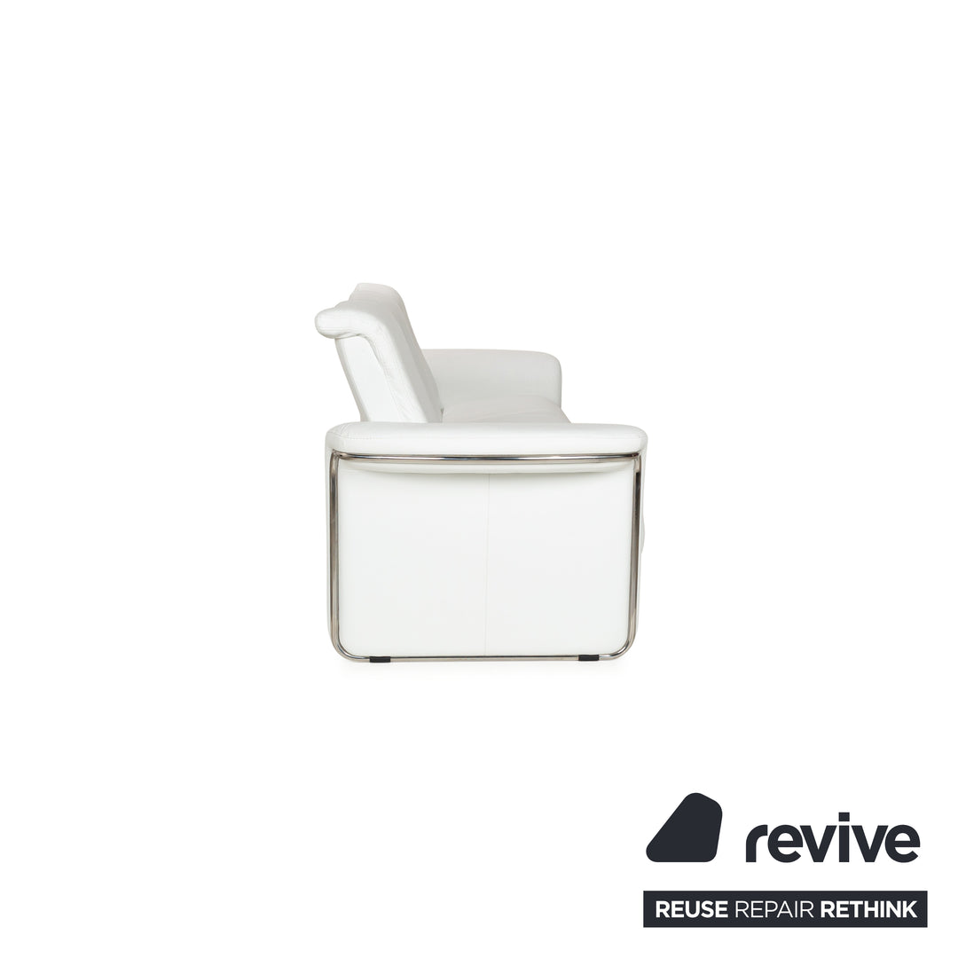 Stressless Soul Leather Three-Seater White Sofa Couch