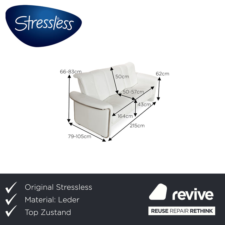 Stressless Soul Leather Three-Seater White Sofa Couch