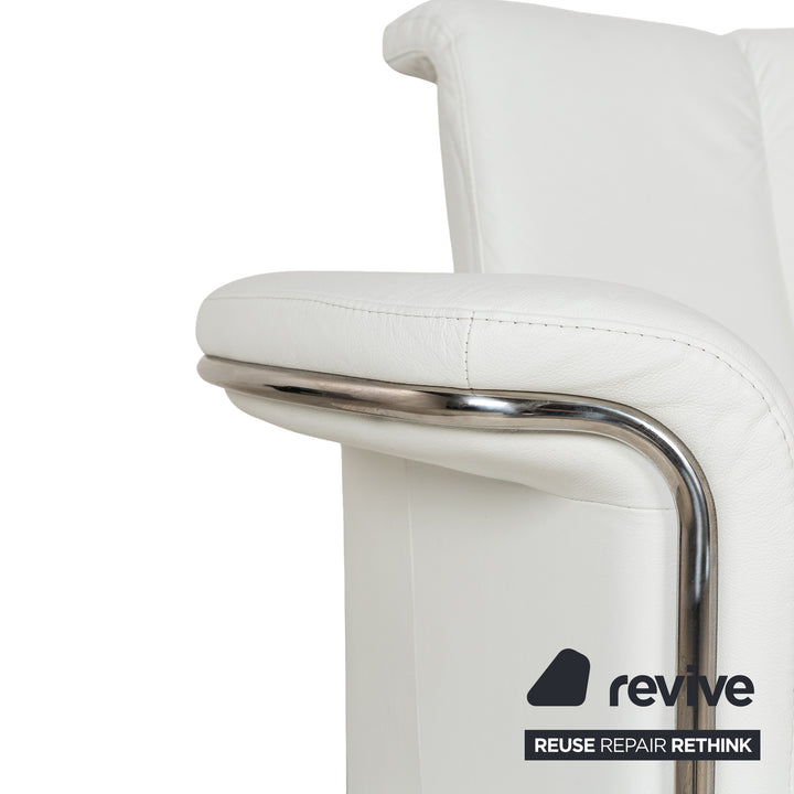 Stressless Soul Leather Three-Seater White Sofa Couch