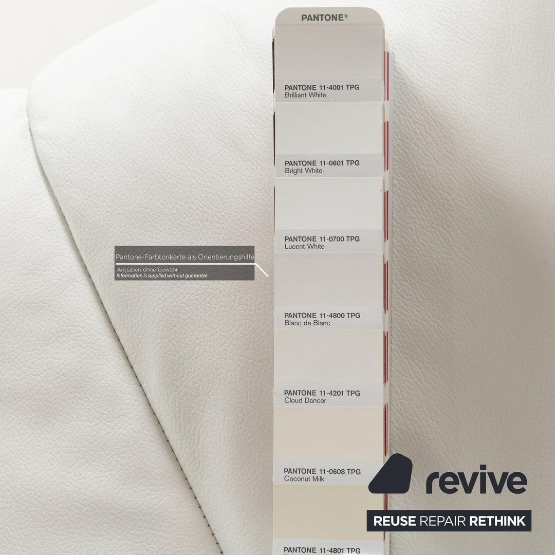 Stressless Soul Leather Three-Seater White Sofa Couch