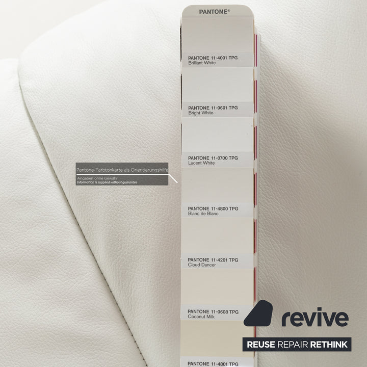 Stressless Soul Leather Three-Seater White Sofa Couch