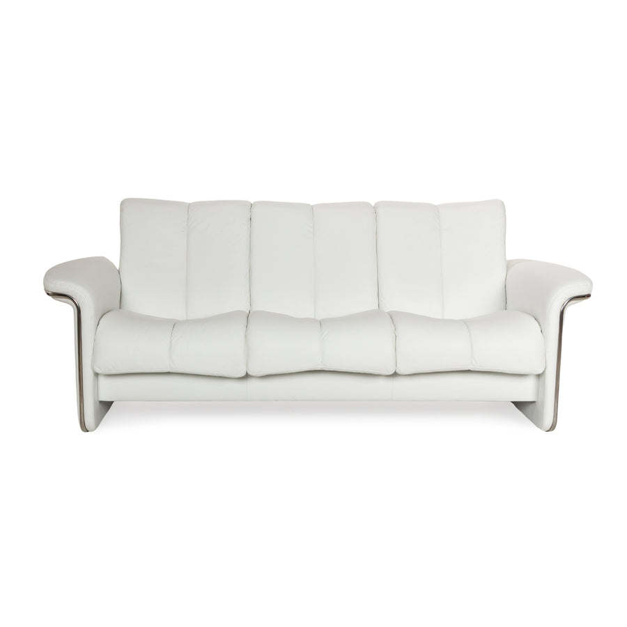 Stressless Soul Leather Three-Seater White Sofa Couch