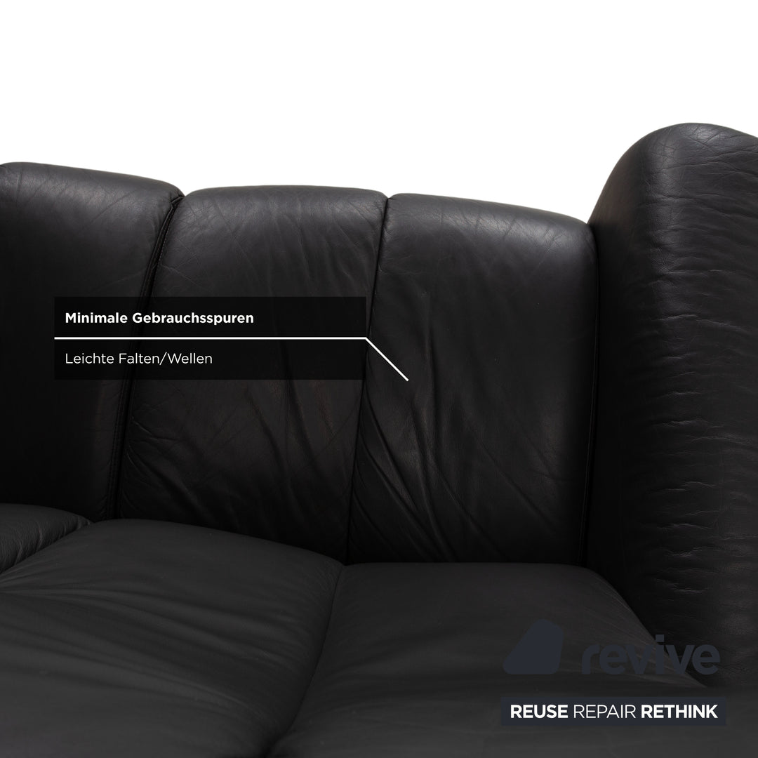 Stressless Soul Leder Dreisitzer Zweisitzer Dunkelgrau Anthrazit manuelle Funktion Sofa Couch