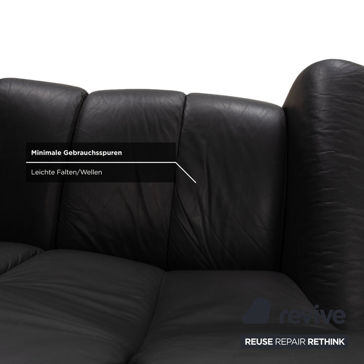 Stressless Soul Leder Dreisitzer Zweisitzer Dunkelgrau Anthrazit manuelle Funktion Sofa Couch
